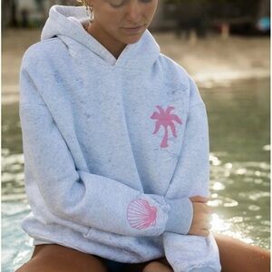 PINK PALM PUFF Hawaii Hibiscus" Hoodie